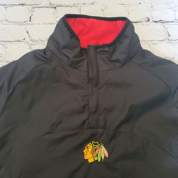Vintage Men’s Chicago Blackhawks Fleece Sweatshirt Reversible 90s Large - Picture 3 of 8